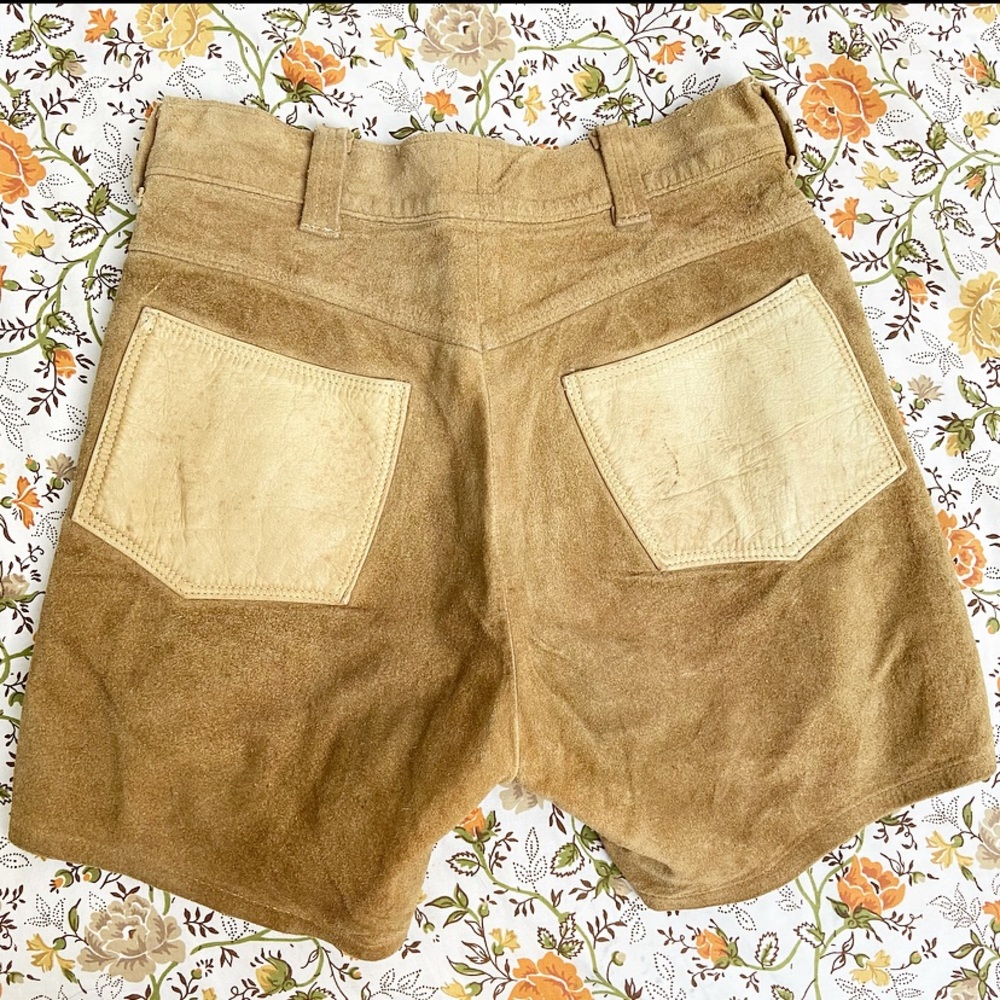 Vintage High Waisted Suede Shorts - Picture 2 of 10